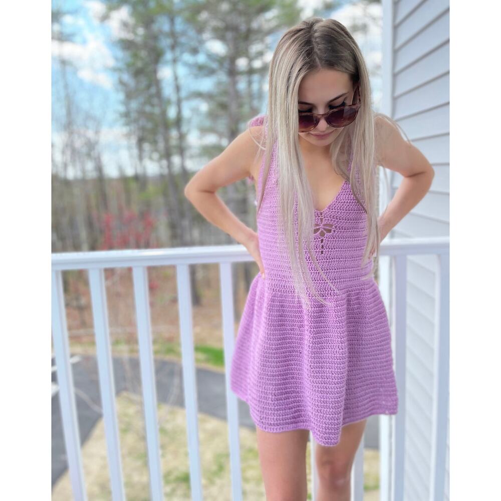 Be Brave Yarn Crochet Dragonfly Minidress Sz S/M